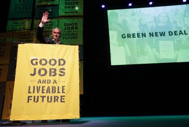 Alexandria Ocasio-Cortez  And Bernie Sanders Attend Green New Deal Rally At Howard University