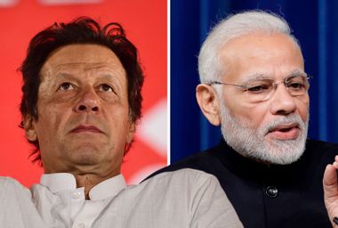 Pakistan's Prime Minister Imran Khan; India's Prime Minister Narendra Modi