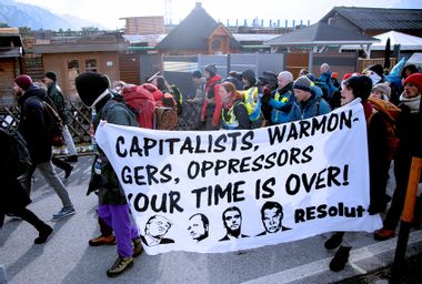 Protest in Davos, Switzerland