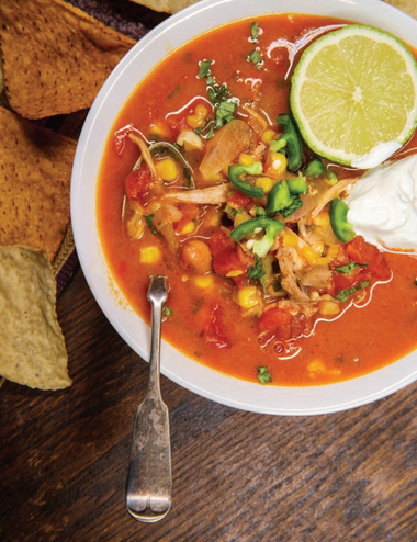 Image for Store-bought salsa makes this chicken tortilla soup a super-easy meal to put together