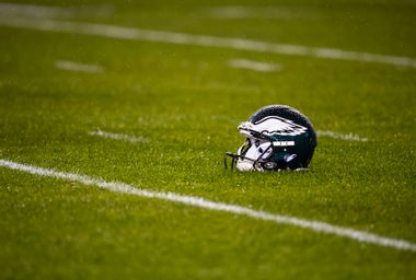 NFL Football Helmet on Field