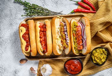 Hot dogs with assorted toppings