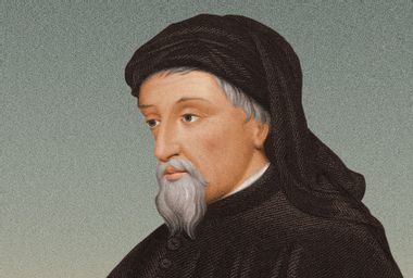 Portrait of Geoffrey Chaucer (c 1342-1400). English poet