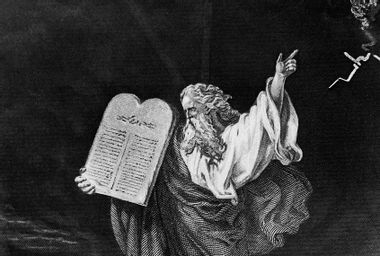 Moses carrying Ten Commandments