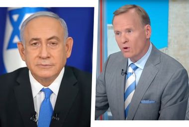 Israeli Prime Minister Benjamin Netanyahu, left, and CBS "Face the Nation" host John Dickerson