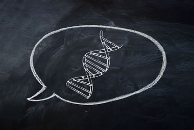 DNA in a speech bubble