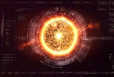 Futuristic Nuclear Fusion Particles Simulation concept