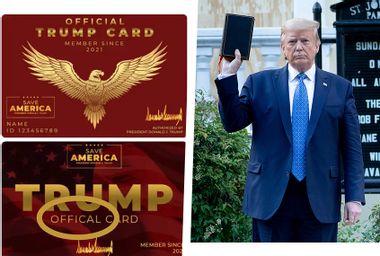 "Membership" card designs created by former President Donald Trump's Save America PAC.