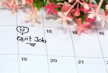Reminder Quit Job in calendar