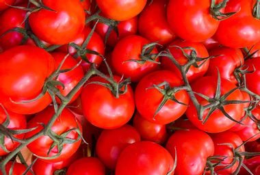 Picture of fresh red tomatoes in the market
