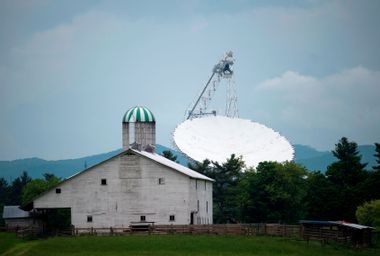The Green Bank Telescope is seen in Green Bank, West Virginia