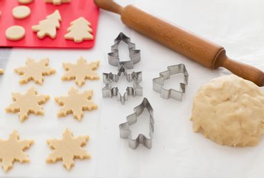 Homemade Christmas cookies being prepared