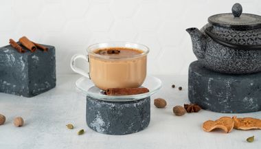 Masala tea Or chai in a glass cup