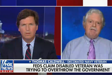 A screengrab from Tucker Carlson's Thursday evening broadcast.
