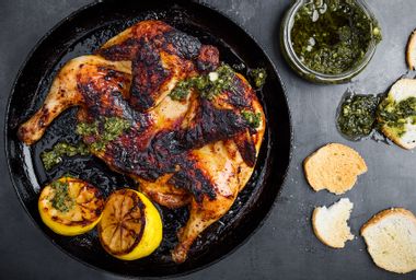 Barbequed chicken with chimichurri