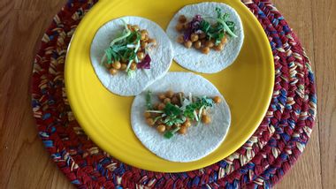 Image for These crispy, hot sauce-soaked chickpeas are a genius taco filling 