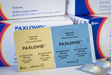 A box of the drug Paxlovid from Pfizer