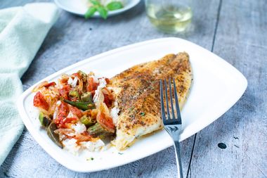 Image for Celebrate coastal flavors with this pan-fried catfish with stewed tomatoes and okra 