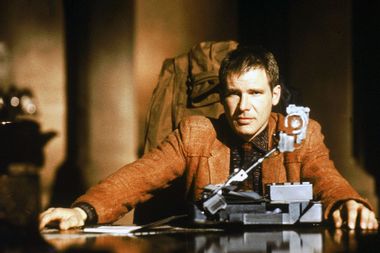 Harrison Ford on the set of Blade Runner