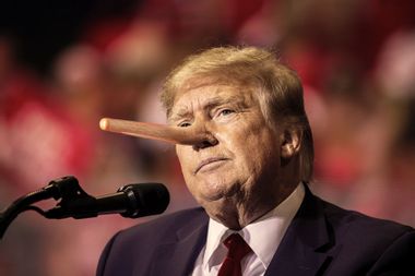 Donald Trump with Pinocchio nose