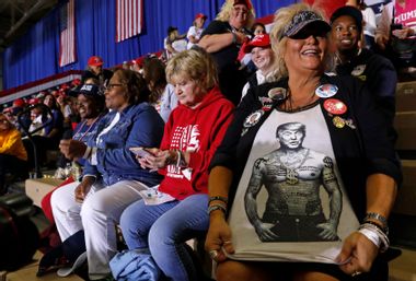 Image for Woman at Trump rally calls Obama the Antichrist
