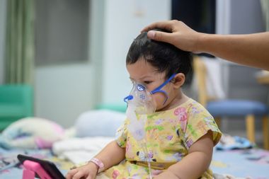 Baby was sick as Respiratory Syncytial Virus (RSV) in kid hospital
