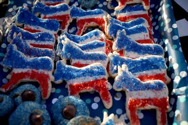 Red, white and blue donkey-shaped cookies