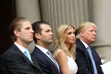 Trump family members Eric Trump, Donald Trump Jr., Ivanka Trump and Donald Trump