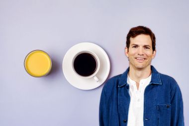 Ashton Kutcher; Orange Juice; Coffee