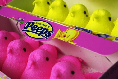Pink and yellow Marshmallow Peeps