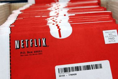 Packages of DVDs await shipment at the Netflix.com headquarters