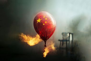 China balloon bubble about to burst