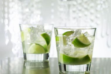 Two Caipirinha Cocktail Drinks