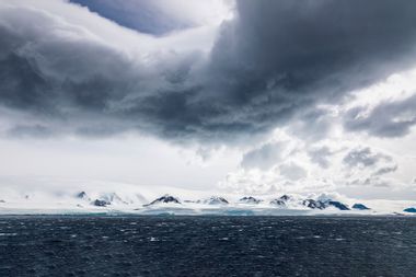 Weddell sea landscape with sopectacular cloud formations, Antarctica
