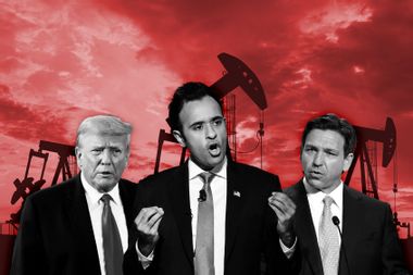 Donald Trump, Vivek Ramaswamy and Ron DeSantis