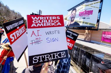 Writers Strike AI Sign