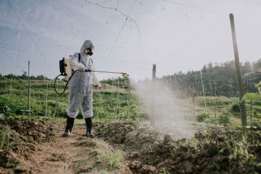 Farmer Spraying Chemicals
