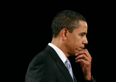 US President Obama is pictured during a town hall meeting in Fort Myers