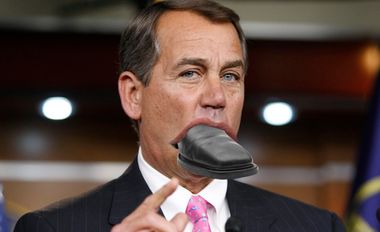 U.S. House Minority Leader Rep. Boehner addresses his weekly news conference with Capitol Hill reporters in Washington