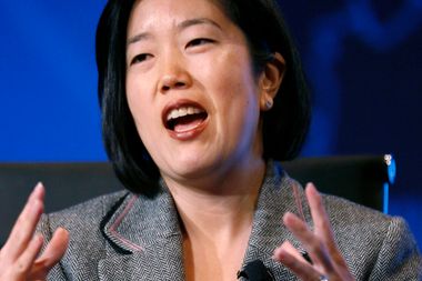 Chancellor of District of Columbia Public Schools Michelle Rhee speaks during "An Educated Workforce" session of the Wall Street Journal CEO Council in Washington