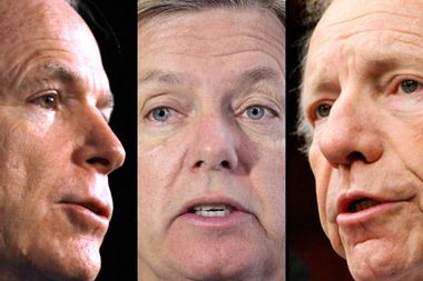 Image for McCain, Lieberman and Graham: The Senate's three war-crazed amigos