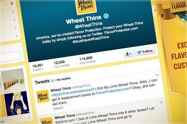 Image for Wheat Thins joins the Twitter sexists