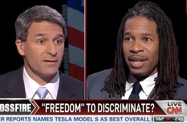 Image for CNN commentator to Ken Cuccinelli: You are a homophobe 
