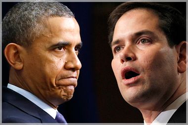 Image for Rubio's lying on his resume: His bogus boast that he has more experience than Obama in '08 is mere fantasy