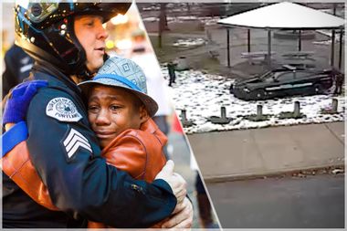 Image for How do we reconcile warring images of a boy hugging a cop and a boy shot dead by a cop?