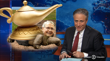 Image for Jon Stewart makes merciless fun of Mitch McConnell for taking responsibility for US economic growth