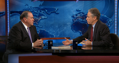 Image for Jon Stewart confronts Mike Huckabee over hypocritical Beyoncé remarks