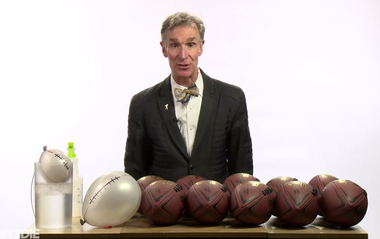 Image for Bill Nye demonstrates Bill Belichick's faulty 