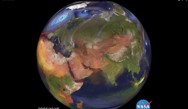 Image for Frightening video shows Asia's air pollution spread across Earth