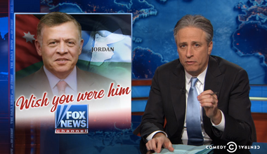 Image for Jon Stewart gleefully mocks Fox News' desires for President Obama